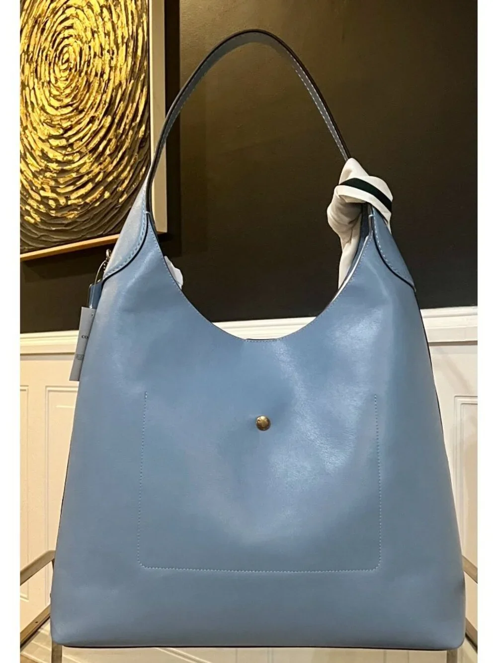 AUTHENTIC COACH LARGE BROOKLYN 39 IN BLUEBELL HOBO HANDBAG 710D175P